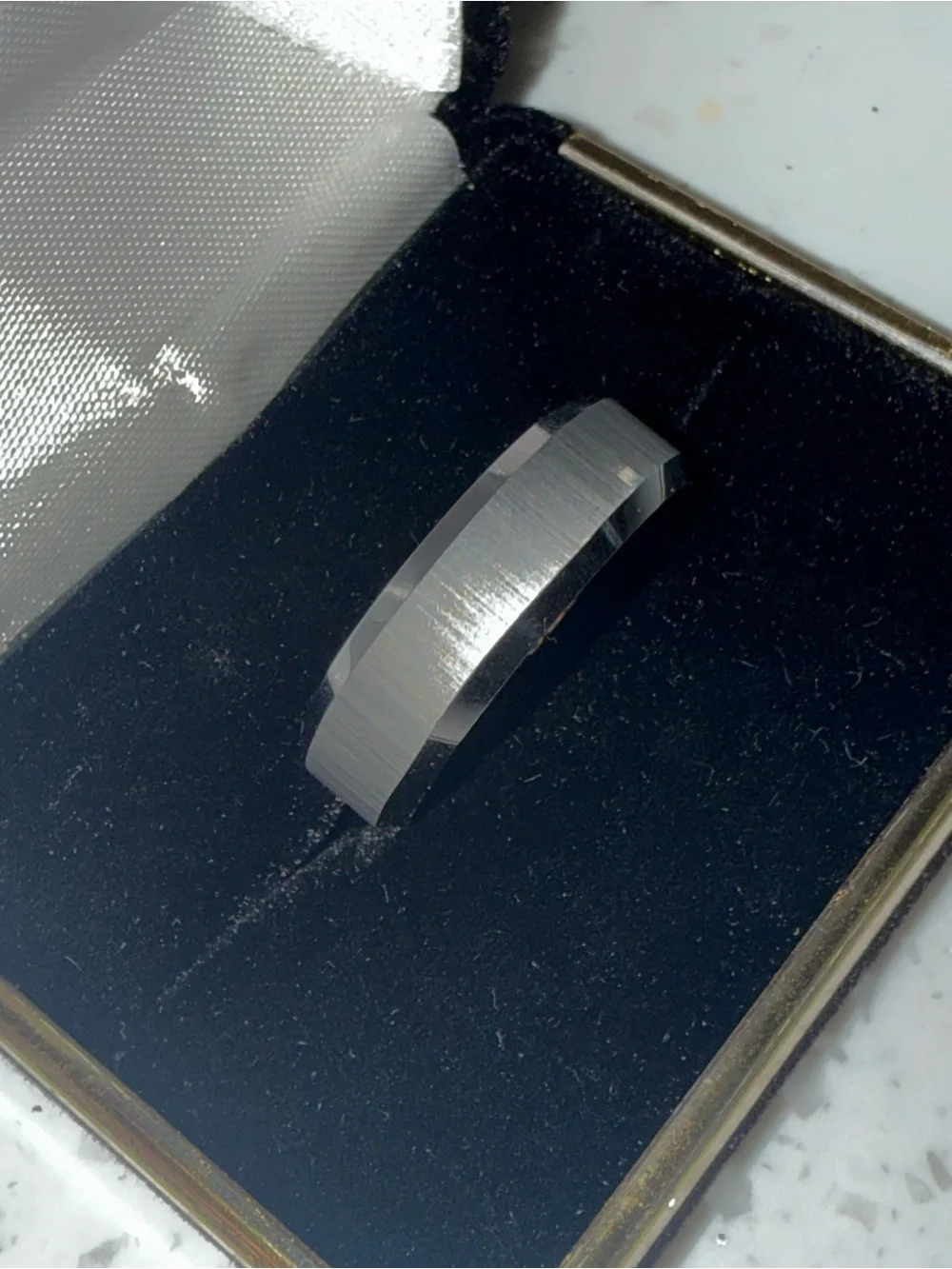 Men's Faceted Silver Tungsten Ring - Classic Band Never Worn size 11